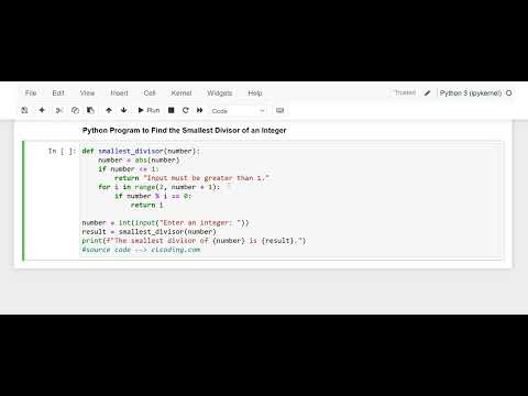 Day 19 : Python Program to Find the Smallest Divisor of an Integer