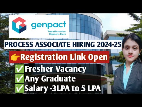 Genpact Process Associate Vacancy| Fresher jobs|Any Graduate|Off campus Genpact hiring process 2024|