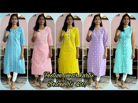 Winter friendly,easy to maintain festive wear kurtis below Rs 450/|Amazon great Indian festival sale