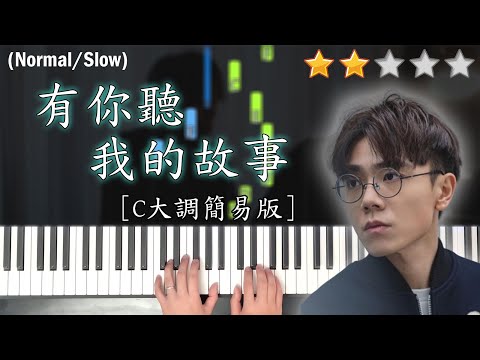 「鋼琴教學」有你聽我的故事 (C大調簡易版)－林家謙 Terence Lam | Piano Cover 琴譜