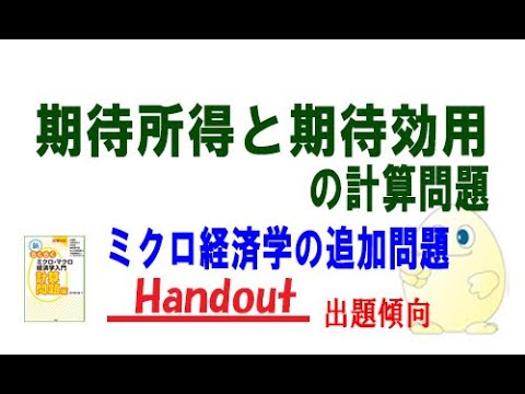 ミクロ経済学「追加問題」期待効用・期待所得の計算問題