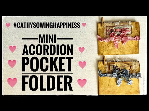 Junk Journal Ephemera - Mini Accordion Pocket Folder #cathysowinghappiness