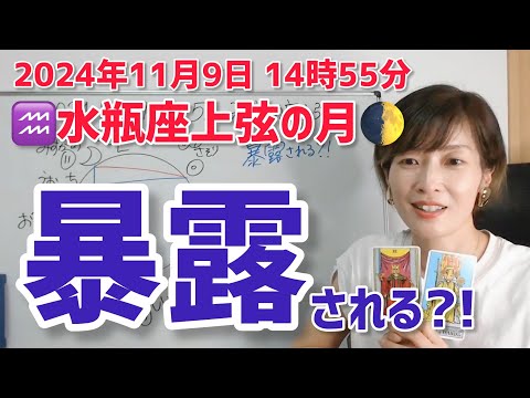 【2024年11月9日水瓶座上弦の月🌓】暴かれる？！本当の私【ホロスコープ・西洋占星術】