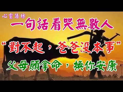 【心靈語坊】 ღ ❣ 一句話看哭無數人~“對不起，爸爸沒本事”~父母願拿命，換你安康.....♪♫❤ 《父母恩情難報答 》