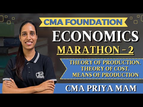 CMA FOUNDATION ECONOMICS MARATHON LECTURE 2 | CMA PRIYA MAM | GYAN SAGAR CLASSES |