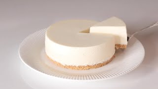 混ぜて冷やすだけ！簡単なめらかレアチーズケーキの作り方/no-bake cheesecake recipe