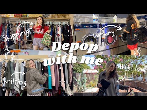 DEPOP WITH ME • LAUNDRY, SHIPPING ORDERS & THRIFT WITH ME #thriftedfashion #depop #depopseller