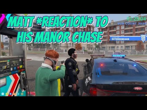 Matt Reacts to His Manor Chase With Ste Shooting a Cop | NoPixel 4.0 GTA RP