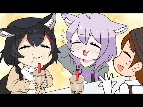 【手描き】服に米粒が付いてた恥ずかしおかゆん【大神ミオ/猫又おかゆ/ホロライブ/切り抜き】【切り抜き漫画】