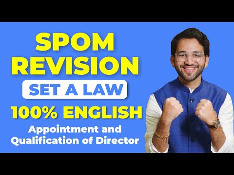 Appointment & Qualifications of Directors | SPOM Set A Law Revision- 100% English | Shubham Singhal