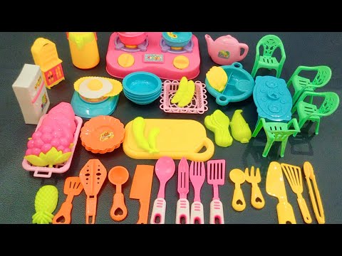 8 Minutes Satisfying With Unboxing Hello kitty Sanrio KITCHEN Set |Mini 50 piece plastic kitchen set