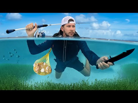 24 Hours Eating ONLY What I Catch - Fishing, Scalloping, Catch and Cook (Florida)