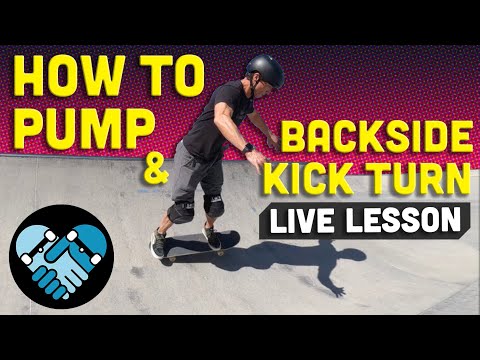 How to Backside Kickturn: Live Skateboarding Lesson, for Quarter Pipes, Mini Ramps, Bowls