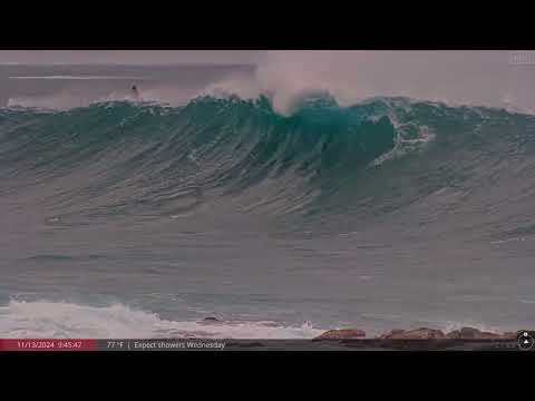 Nov 13, 2024:  Winter Storm Brings Big Wave Surfing to Historic Waimea Bay, North Shore of Oahu