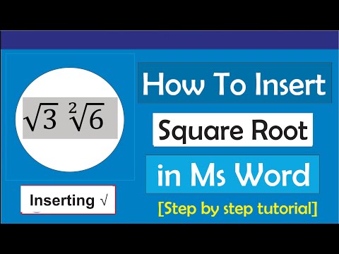 How to Insert Square Root in Word - Insert  (√)  , Add Text to Square Root.