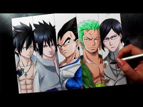 Speed Drawing - GRAY | SASUKE | VEGETA | ZORO | URYUU