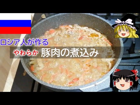 ゆっくり解説 ロシア料理 : 豚肉の煮込み　（ 醤油煮, マヨネーズ煮 ） 【ゆっくり解説】