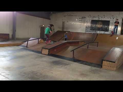 Wyatt scootering at the skate park December 2017