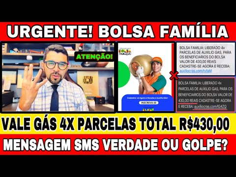 VALE GÁS DE R$430,00 PARA TODOS DO BOLSA FAMÍLIA?? MENSAGEM CHEGANDO PARA VOCÊ! VERDADE OU GOLPE?