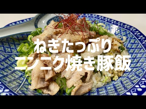 社会に疲れたので大急ぎでねぎたっぷりニンニク焼き豚飯に救済を求めた