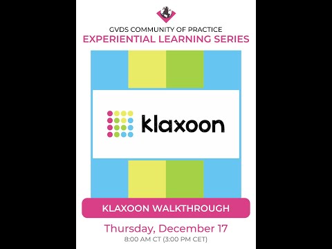 GVDS Community of Practice - Klaxoon Walkthrough