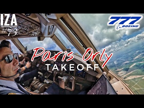 B777 ORY 🇨🇵 Paris Orly | TAKEOFF 07 | 4K Cockpit View | ATC & Crew Communications