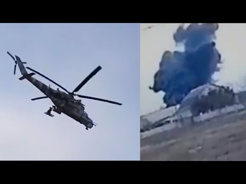 Crashed Russian Mi-24 Hind in Ukraine.