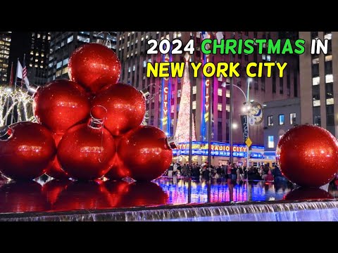 🎄2024 New York City ✨CHRISTMAS WALK [4K] | Rockefeller Center Christmas Tree | 6th Ave | Bryant Park