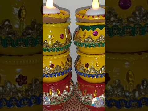 Diwali Diya Pot Decor#diy #diwali#dhasara#decor#viral #trending