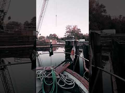 we stayed at the deep creek lock in the dismal swamp. #cruisingbrandijo #trawlerlife #shorts