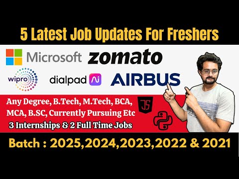 🔥3 Internships & 2 Full Time Jobs for Freshers | 2025 - 2021 Can Apply | Any Bachelor's Degree | FLM