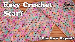 Crochet An Easy Scarf for beginners too!🧣 One row repeat - Double V Stitch