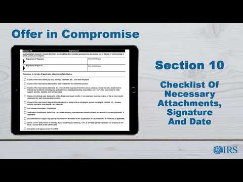 How to Complete Form 433-A (OIC) - Section 10 Checklist of Necessary Attachments, Signature and Date