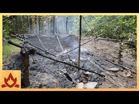 Primitive Technology: Hut burned down, built new one