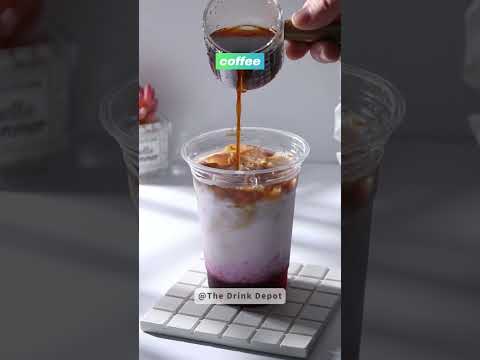 Super easy  to make | Grape Iced Latte. high appearance level#shorts #drink#coffee #grape