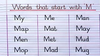 100 Words That Start With ' M '| ' M ' Letter Words|