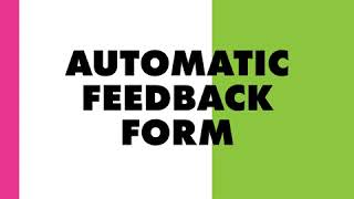 #DreamcastFeatures: Automatic Feedback Form