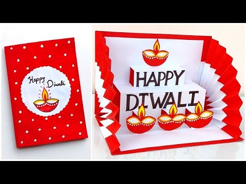 DIY Diwali Pop up card 2023 / How to make Diwali greeting card / Beautiful Diwali card making