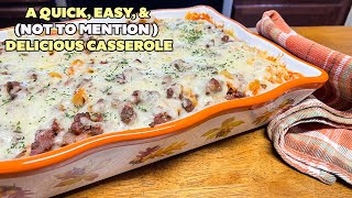 SAUERKRAUT, GROUND BEEF & NOODLES CASSEROLE, A Quick & Easy Dinner Idea