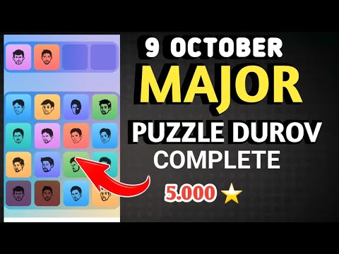 MAJOR PUZZLE DUROV 9 OCTOBER | MAJOR PUZZLE DUROV SOLVED TODAY | MAJOR DAILY COMBO CARD 9 OCTOBER