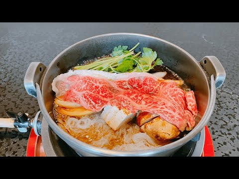 Black Wagyu A5 sirloin Sukiyaki. $45. Listed in “MICHELIN GUIDE Hokkaido 2017”