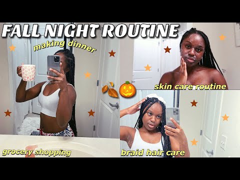 COZY fall night routine 2021 💛 (mielle oil drops, grocery shopping, skin care) | Simone Cristina