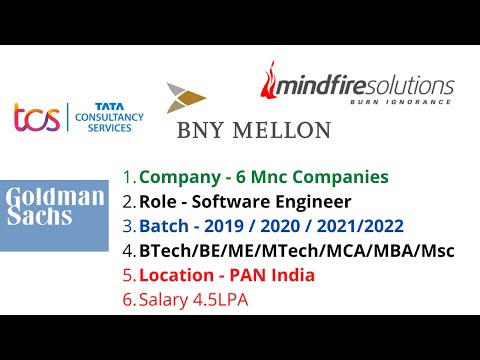 4 Mnc Companies Hiring Offcampus | Apply TCS Goldman Sachs BNY Mellon | Apply Now