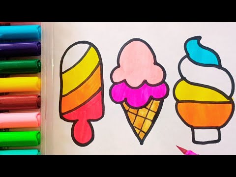 Drawing and Painting  Ice cream for Kids & Toddlers | Simple Drawing, Coloring #drawing