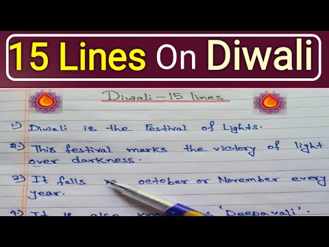 15 lines on Diwali |15 Lines Simple Easy on Diwali|Diwali Easy Writing in English|10 lines on Diwali