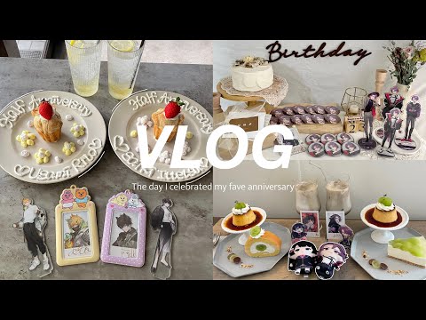 [ vlog ] 本人不在の誕生日🎂￤カフェで推しの記念日をお祝いした日✧︎ ￤にじさんじオタクによるVLOG🩰🤍