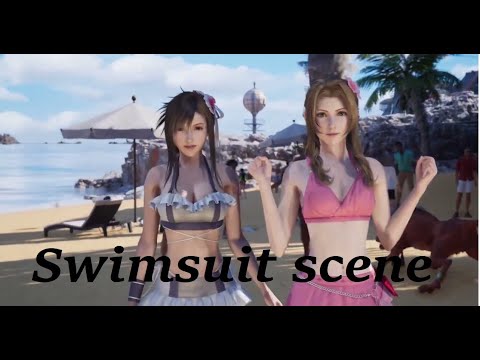 Aerith and Tifa Swimsuit Reactions -Costa Del Sol Beach Scene