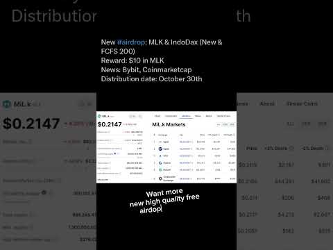 New Best Airdrop | New Airdrop Today | MLK & IndoDax