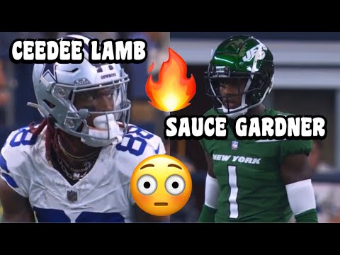 Ceedee Lamb Vs Sauce Gardner 🔥 (WR Vs CB) Jets Vs Cowboys 2023 highlights