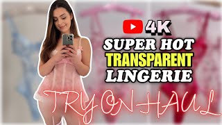 [4K] TRANSPARENT Lingerie Try On Haul | Super Hot Lingerie Try on Haul🔥